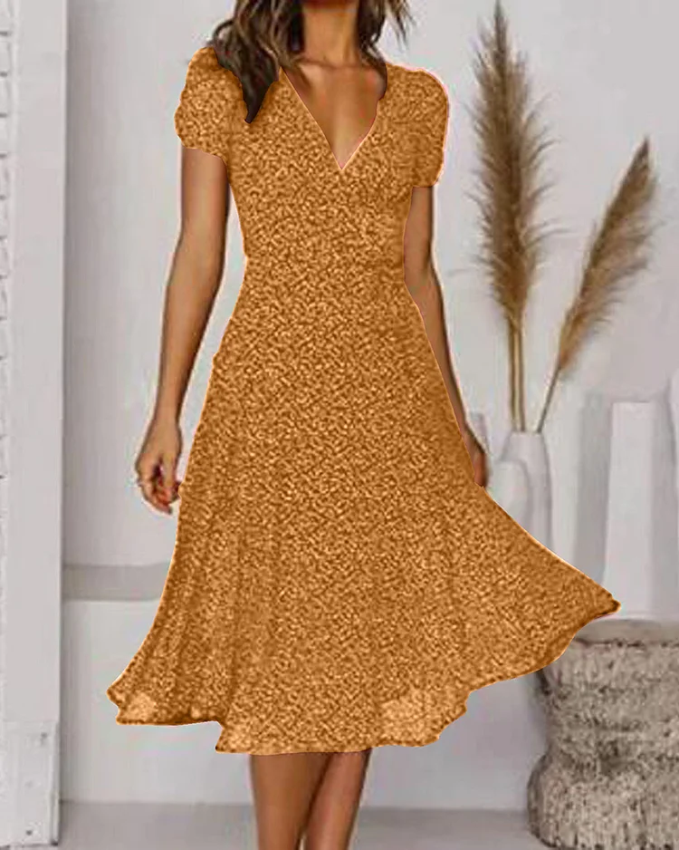 Élise Robe Femme Mousseline – Leichtes Blumenmuster, V-Ausschnitt & Fließender Sommer-Schnitt