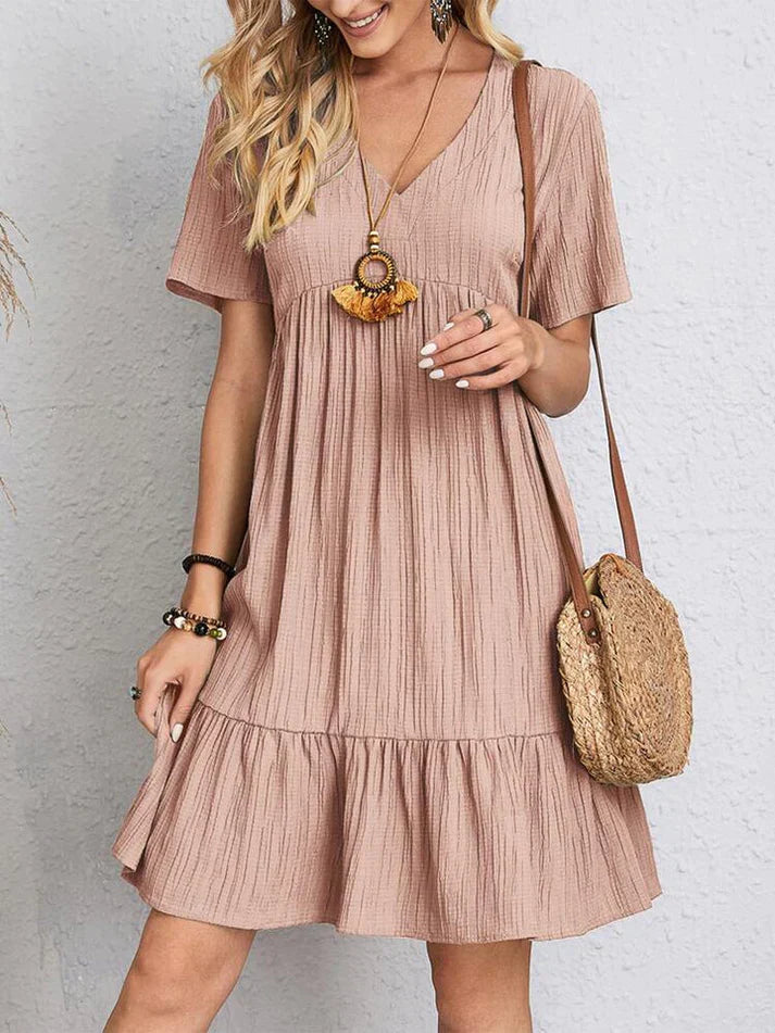 Robe d’Été Femme Julietta – Robe Ample avec Col en V & Confort Aérien pour Jours Chauds