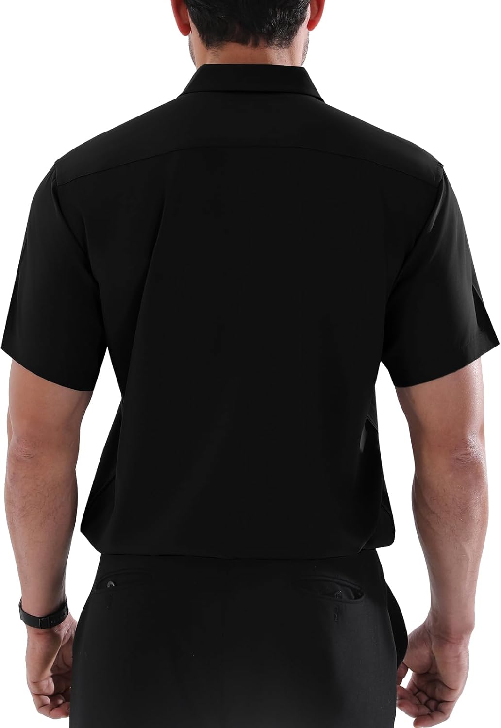 Marc košeľa pre mužov veľkých veľkostí – elastická košeľa s krátkym rukávom Business Casual