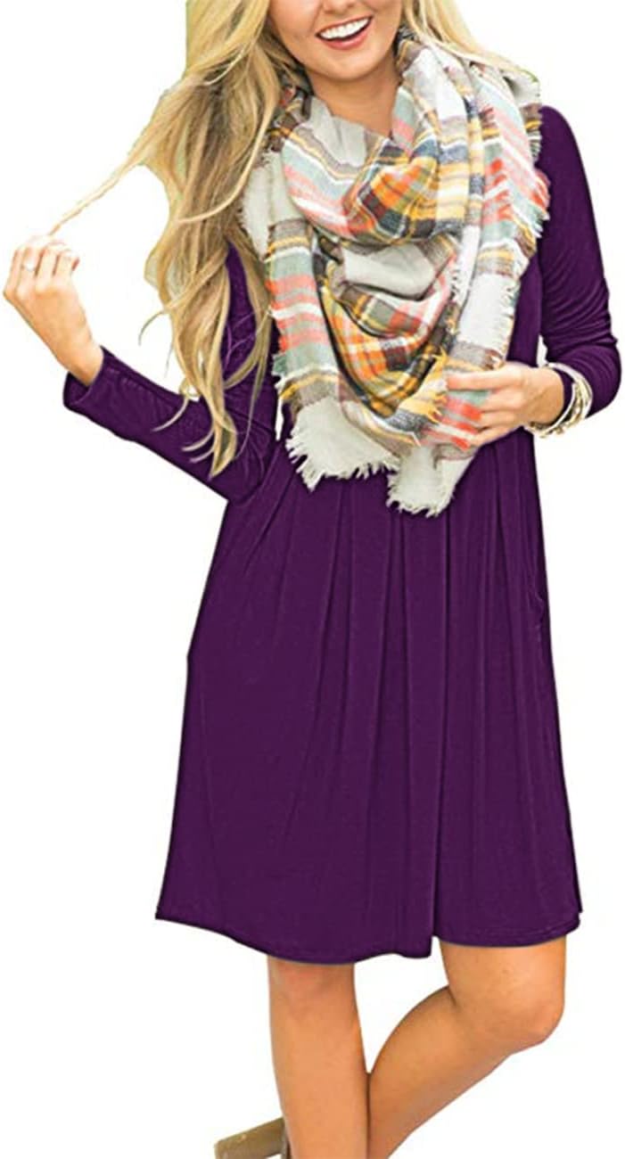 Sukienka Sophie damska – sukienka z długim rękawem, talią empire i kieszeniami, casualowa i elegancka