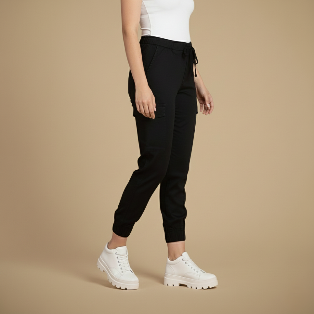 Kate Cargo Bukse Jogging Dame – Jogger Streetwear med Elastisk Midje og Lommer