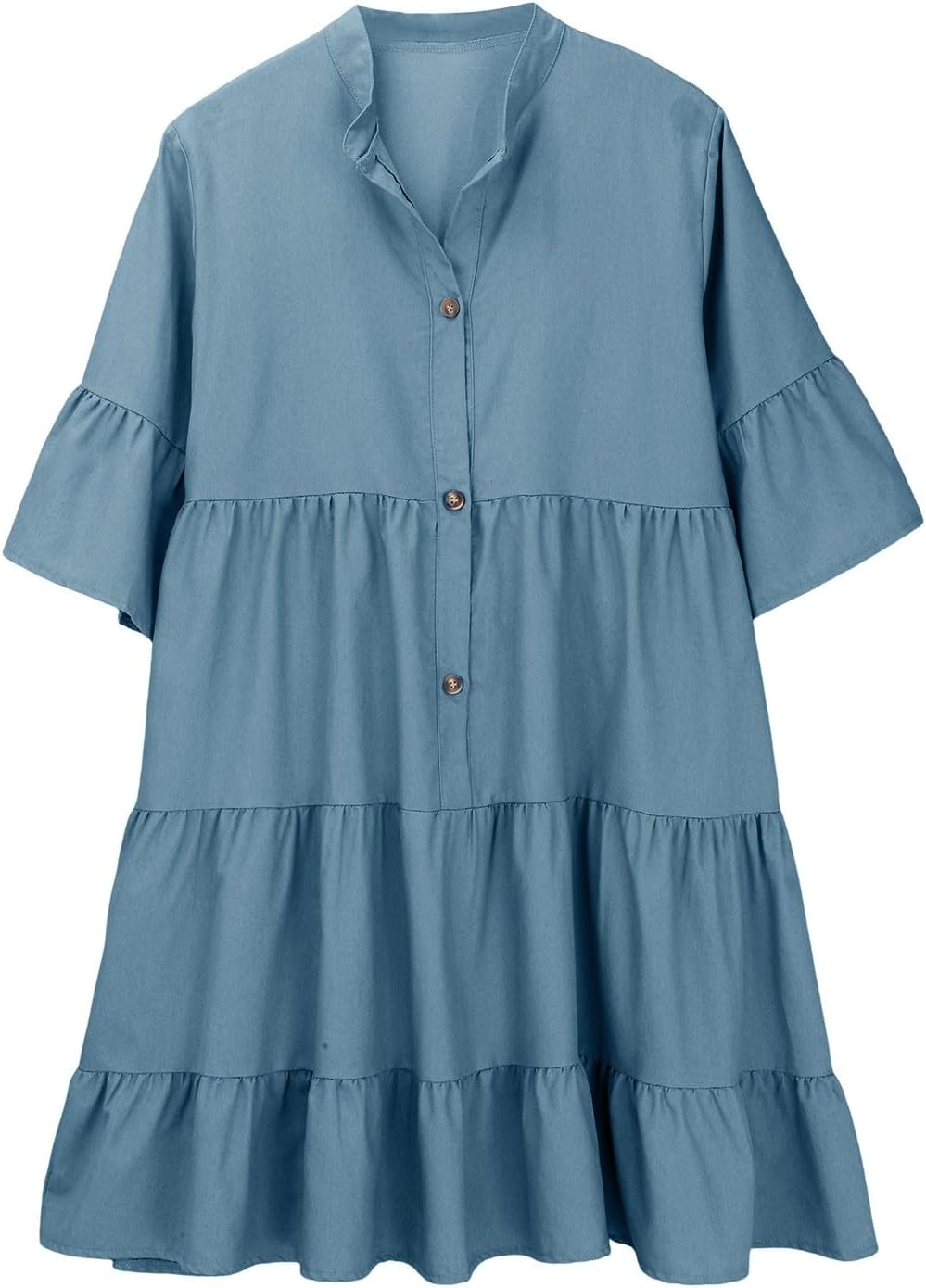 Φόρεμα Chemise Boho για Γυναίκες Sophie – Κοντό Ροήν Φόρεμα με V Λαιμόκοψη και Κοντά Μανίκια