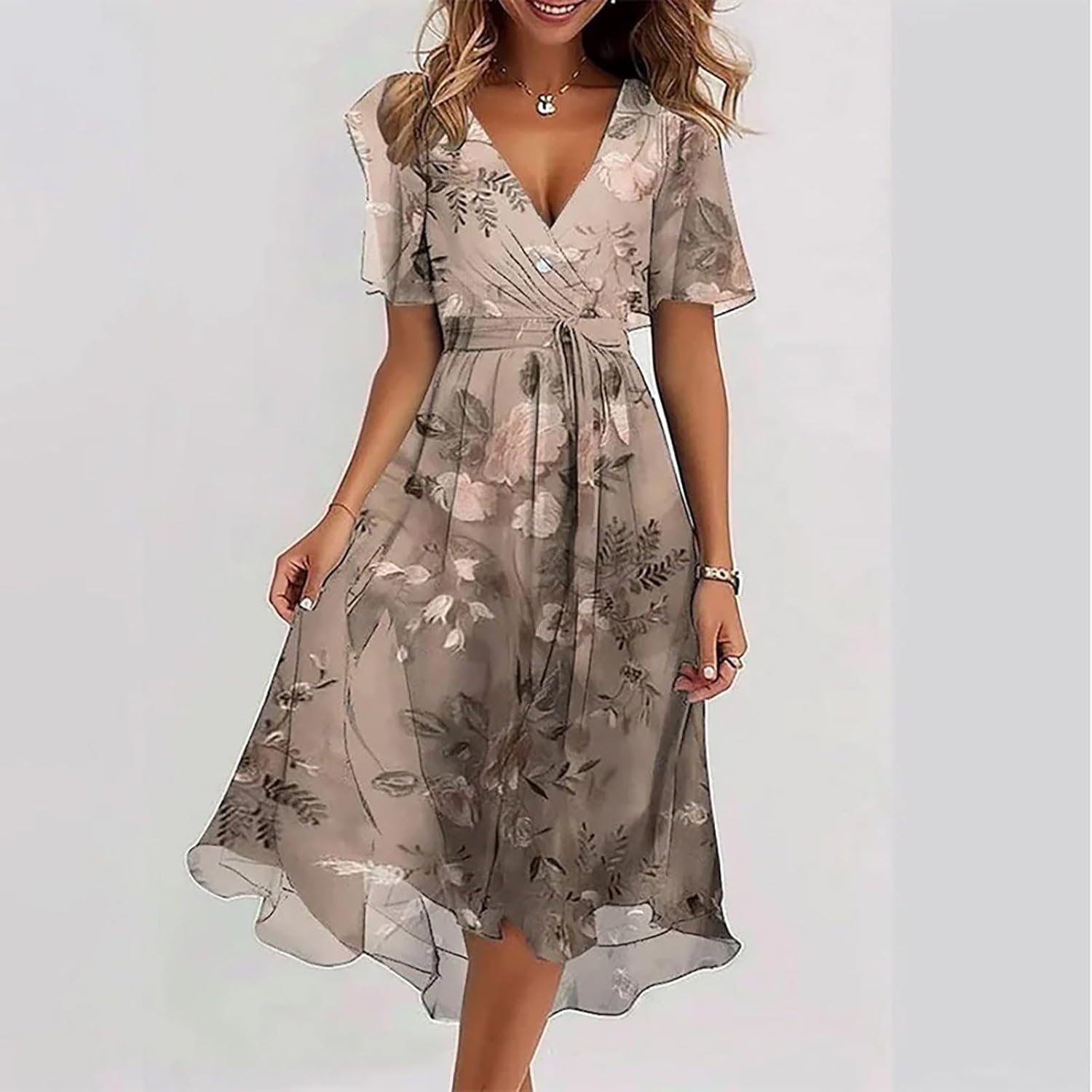 Élodie Robe d’Été Femme – Robe A-Line Sans Manches Légère et Décontractée