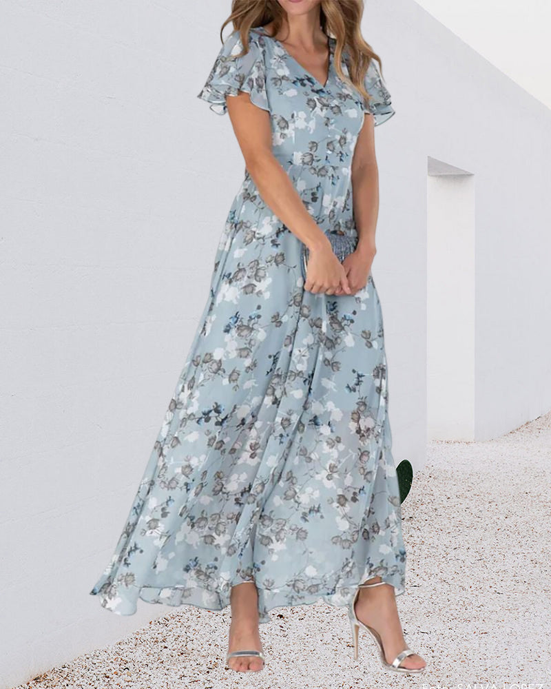 Jurk Ina voor Dames – Elegante Chiffonjurk met Volants & Luchtige Snit voor de Zomer of Feestdagen
