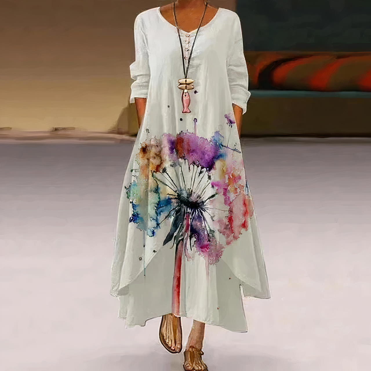 Lizbeth Robe Coton Femme – Élégante Robe Écoresponsable et Respirante pour Toute Saison