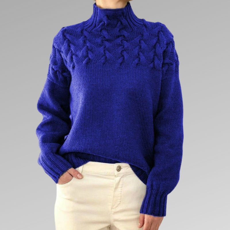 Reagan Turtleneck Roll Women – Elegant Winter Sweater in Soft and Comfortable Blended Cotton
