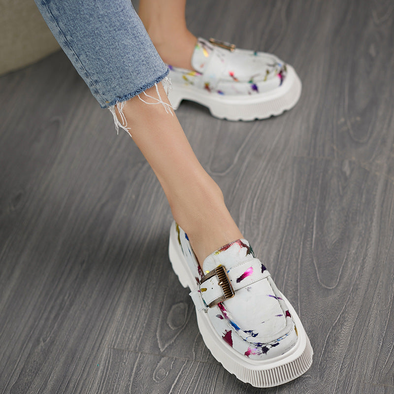 Stella Chaussures Femme – Mokassiner med udskæringer på plateau med spænde & komfortabel gummisål