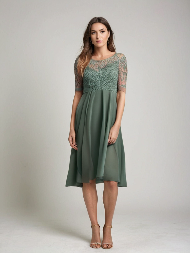Robe Midi Femme Jara – Robe Élégante en Dentelle au Style Intemporel et à la Coupe Confortable