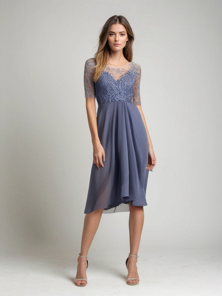 Robe Midi Femme Jara – Robe Élégante en Dentelle au Style Intemporel et à la Coupe Confortable