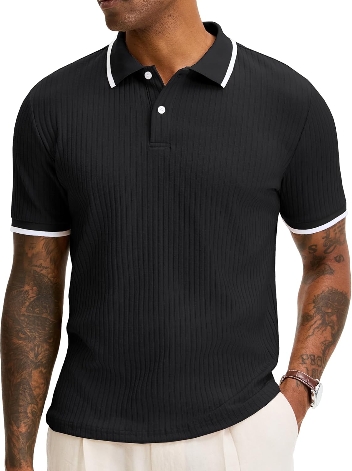 Adrien Polo Homme – Polo Maille Stretch, Léger & Style Business Casual Élégant