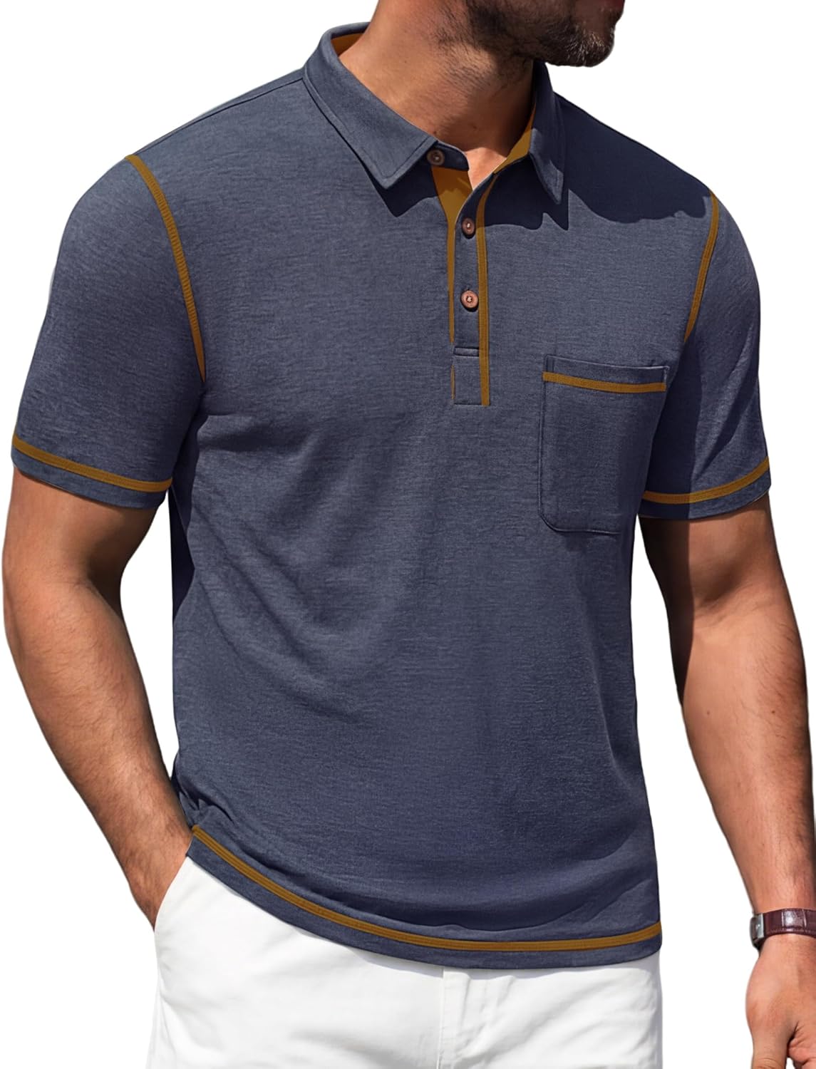 Vianney pánske polo – ľahké bavlnené polo, vrecko a štýl casual chic na leto