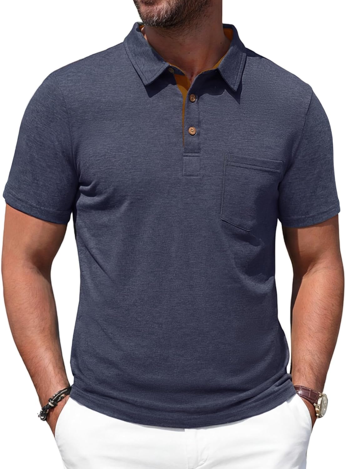 Leonel Polo Homme – lehké bavlněné polo, kapsa a styl casual chic na léto