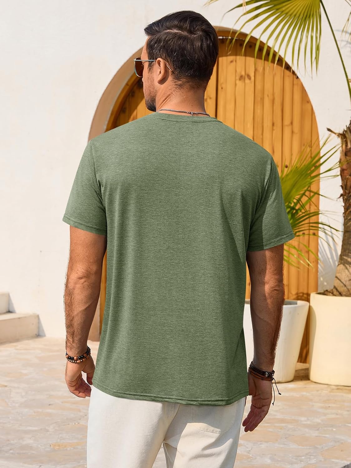 Enzo T-Shirt Homme – Tee-Shirt Graphique Col Rond, Style Vintage Plage & Casual