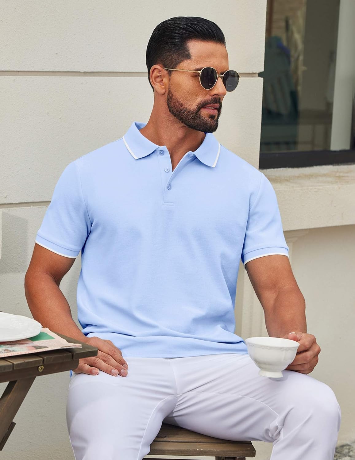 Robert Polo Homme – Polo Coton Piqué, Léger & Style Casual Chic Été