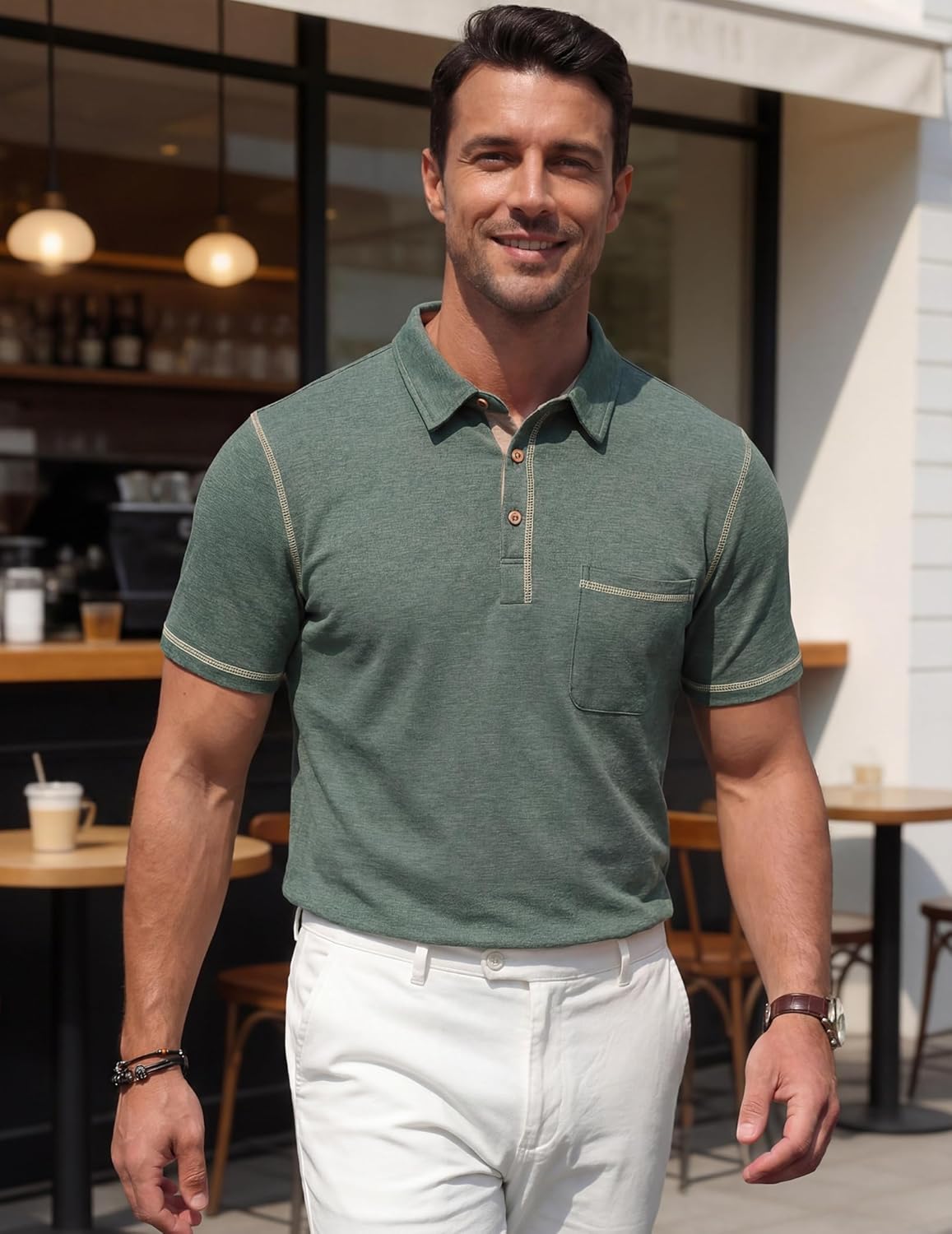 Arthur Polo pre mužov – ľahké bavlnené polo s krátkym rukávom, vreckom a štýlom casual chic