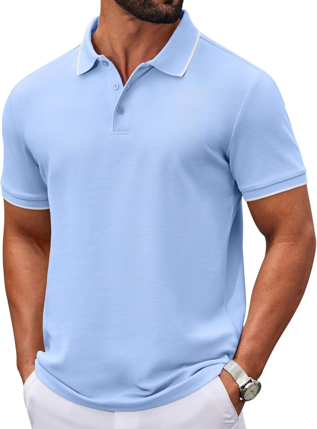 Robert Polo Homme – Polo z bavlněného piké, lehký a stylový casual chic na léto