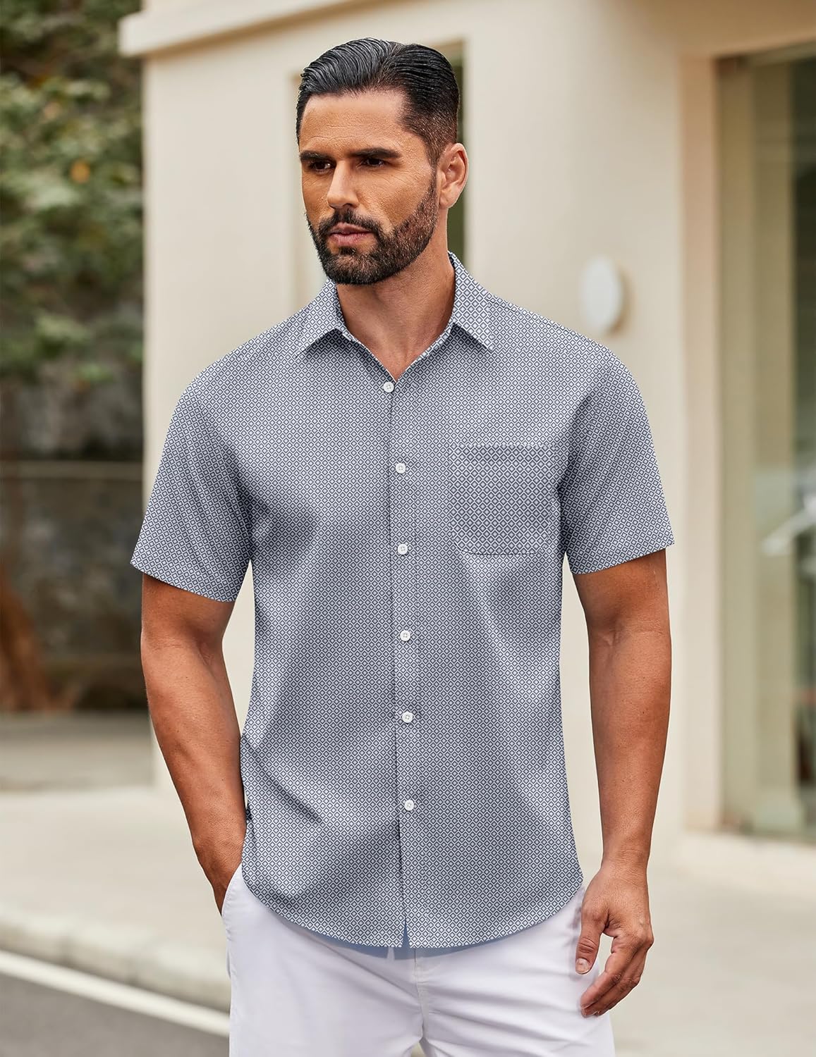 Harold Chemise Homme – Chemise Manches Courtes, Style Casual Chic & Confort Été