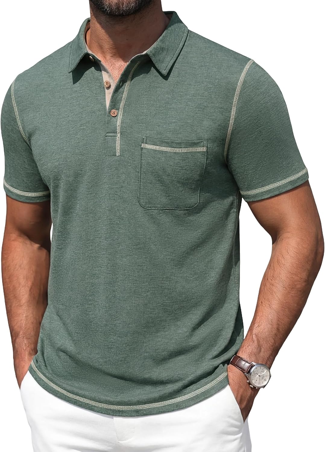 Arthur Polo pre mužov – ľahké bavlnené polo s krátkym rukávom, vreckom a štýlom casual chic
