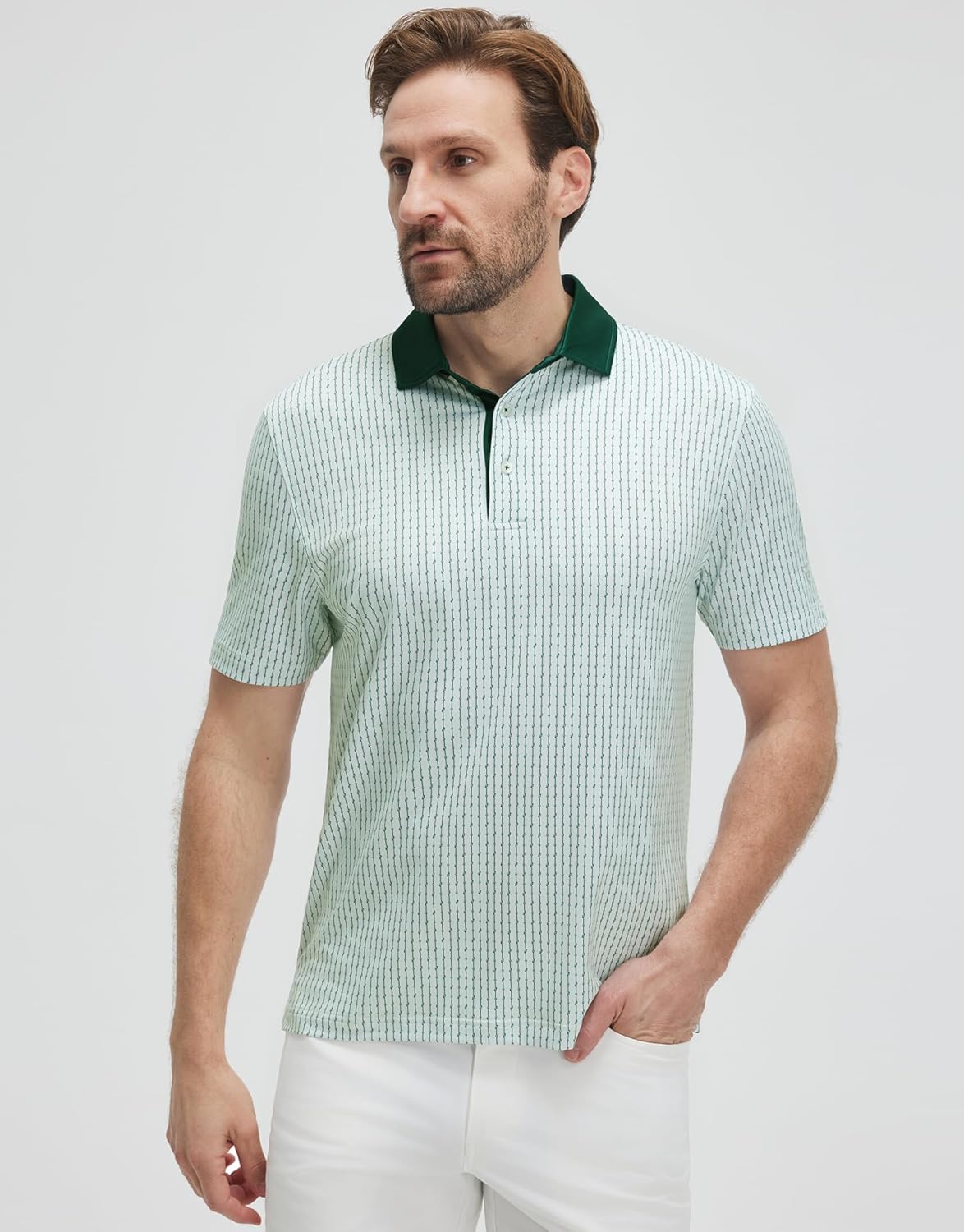 Victor Polo Homme – Polo Golf Imprimé, Respirant UPF30+ & Séchage Rapide