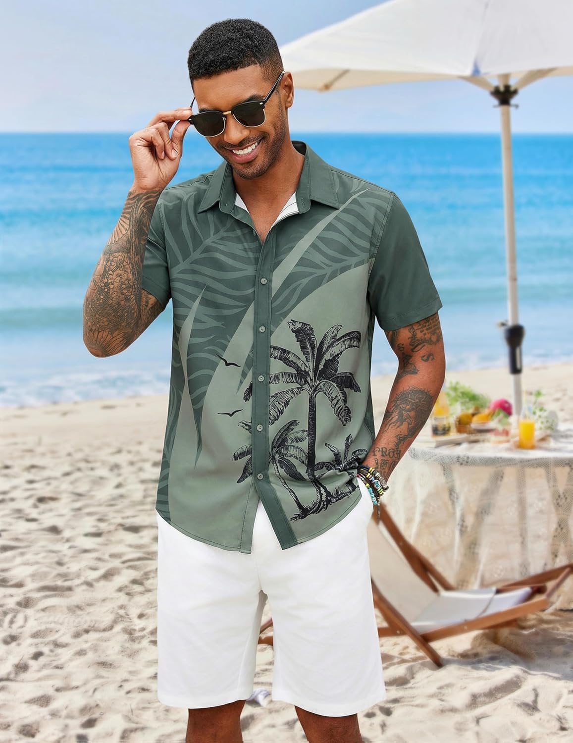 Carlos Chemise Hawaïenne Homme – Chemise Tropicale Été, Légère & Séchage Rapide