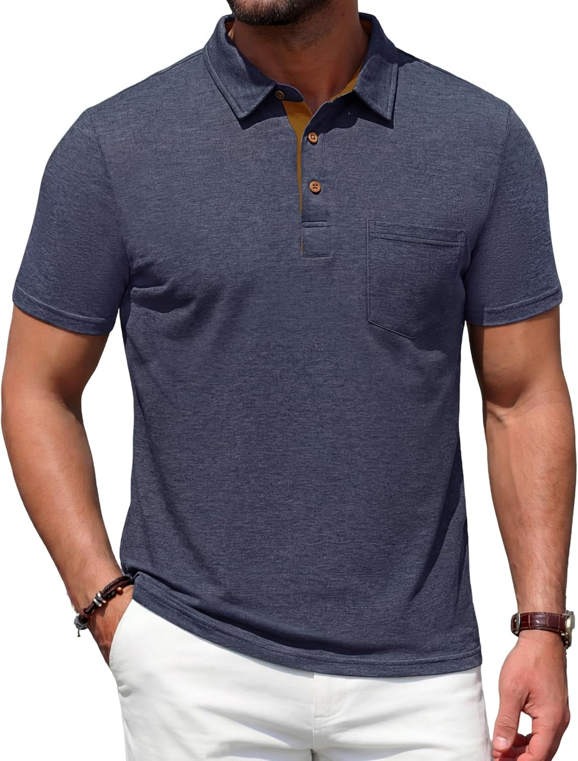Leonel Polo Homme – lehké bavlněné polo, kapsa a styl casual chic na léto