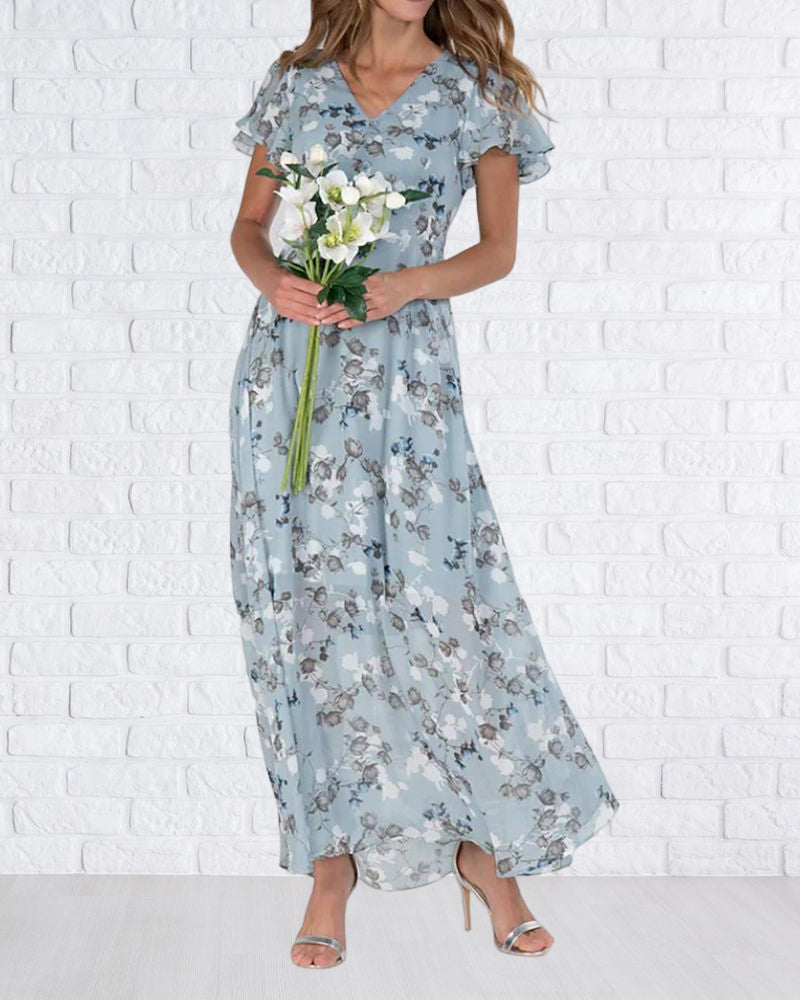 Jurk Ina voor Dames – Elegante Chiffonjurk met Volants & Luchtige Snit voor de Zomer of Feestdagen