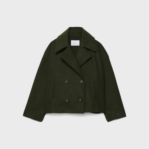 Addison Veste Femme – Eleganter kurzer Mantel mit doppelter Knopfleiste im modernen Stil