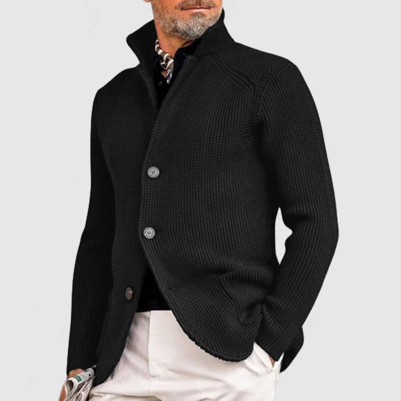 André Gilet Tricoté Élégant – Laine Mélangée, Confort & Style Intemporel Homme
