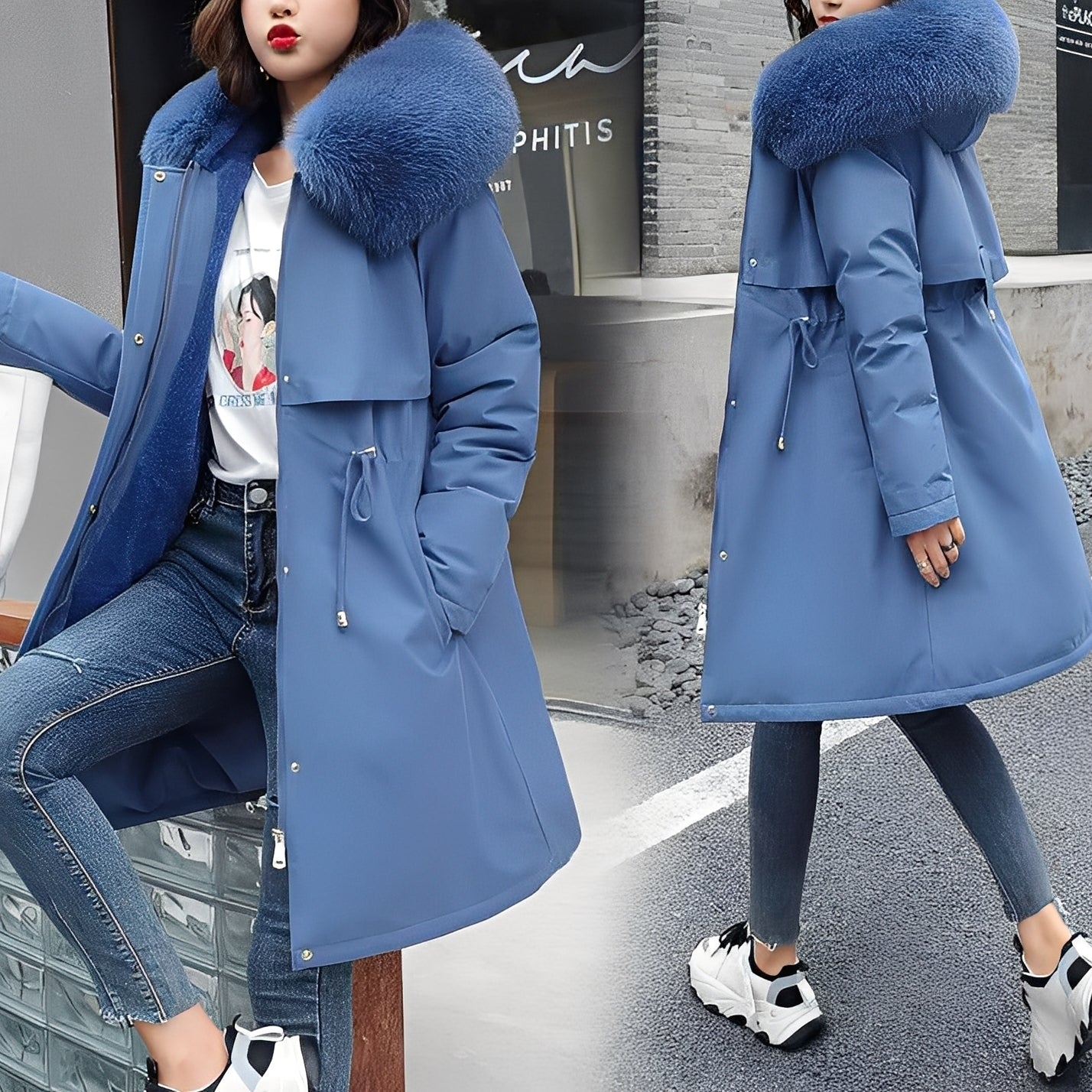 Evette Manteau Femme – Geacă matlasată călduroasă cu glugă și umplutură confortabilă pentru iarnă