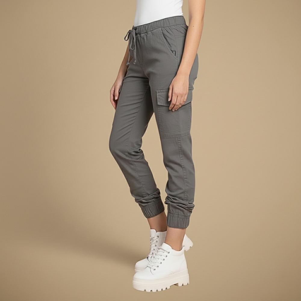 Kate Cargo Bukse Jogging Dame – Jogger Streetwear med Elastisk Midje og Lommer