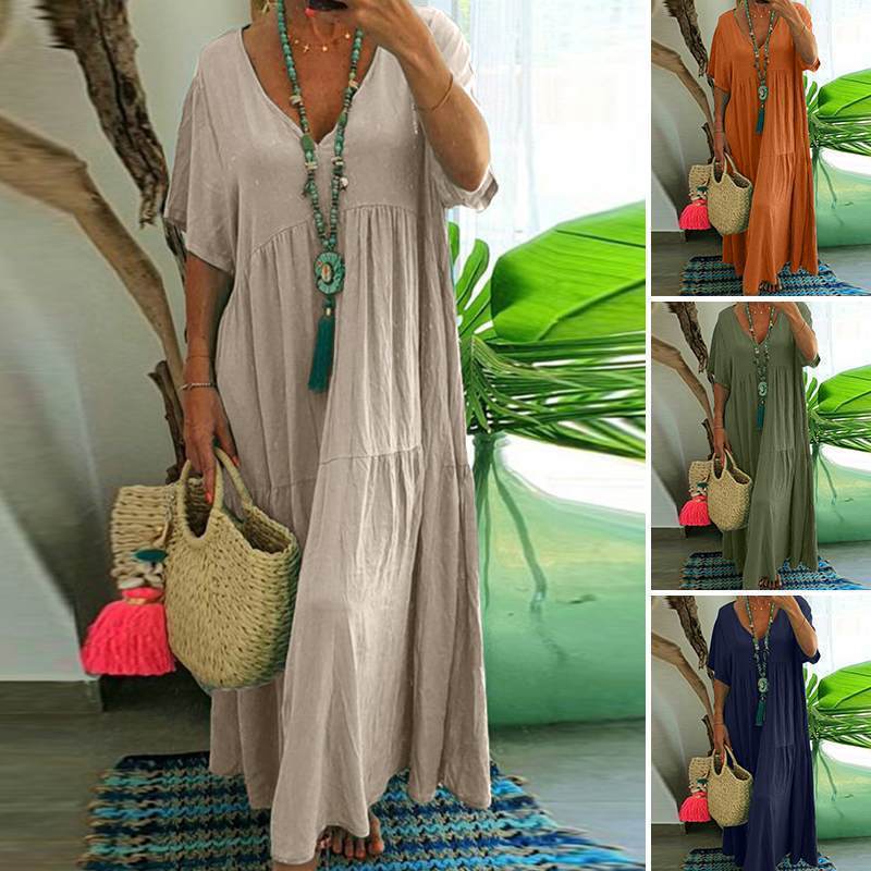 Saylor Robe Longue Été Femme – Robe Maxi Bohème Ample Style Décontracté pour Vacances & Loisirs