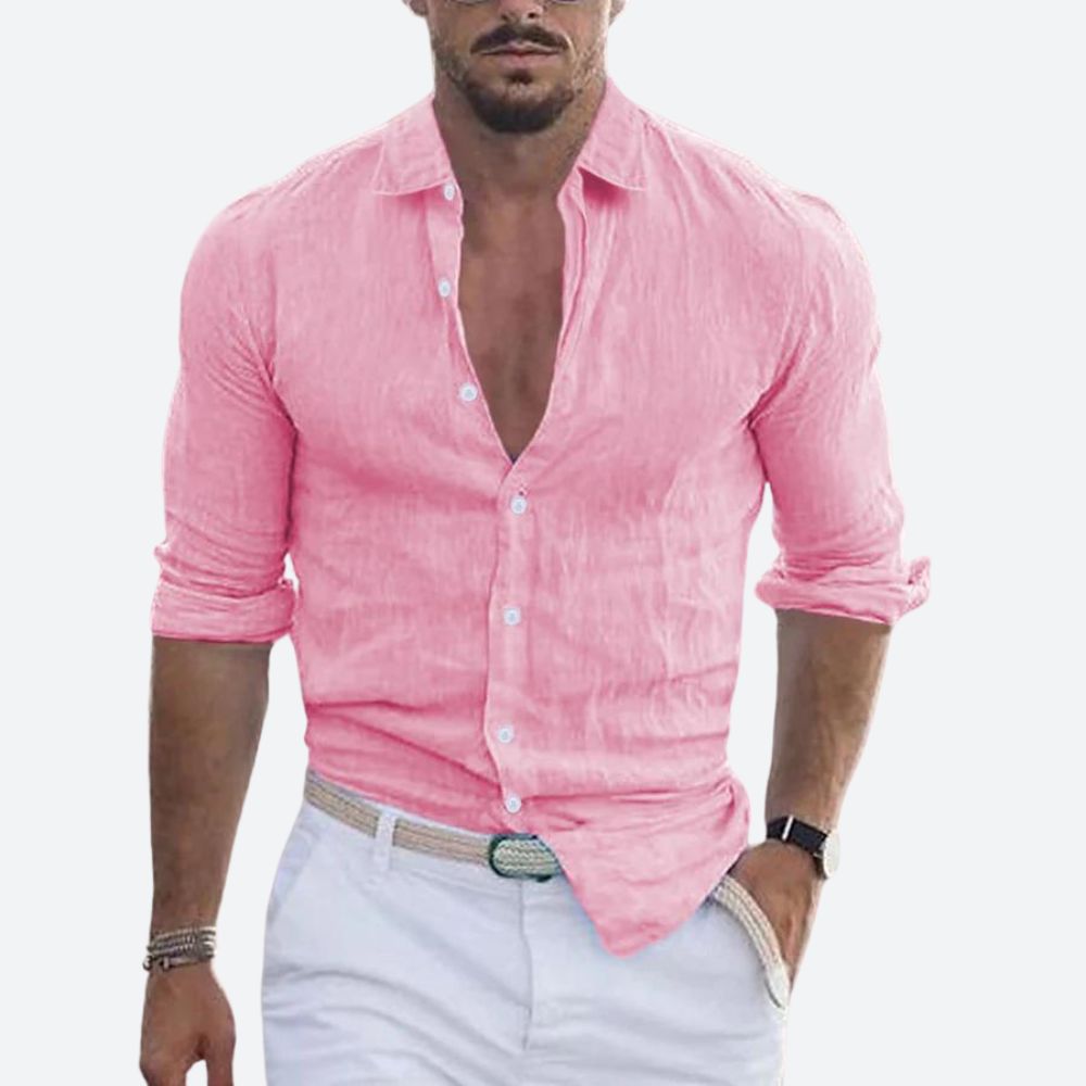 Rogelio | Muška košulja s okruglim ovratnikom i ležernim krojem za ljeto
