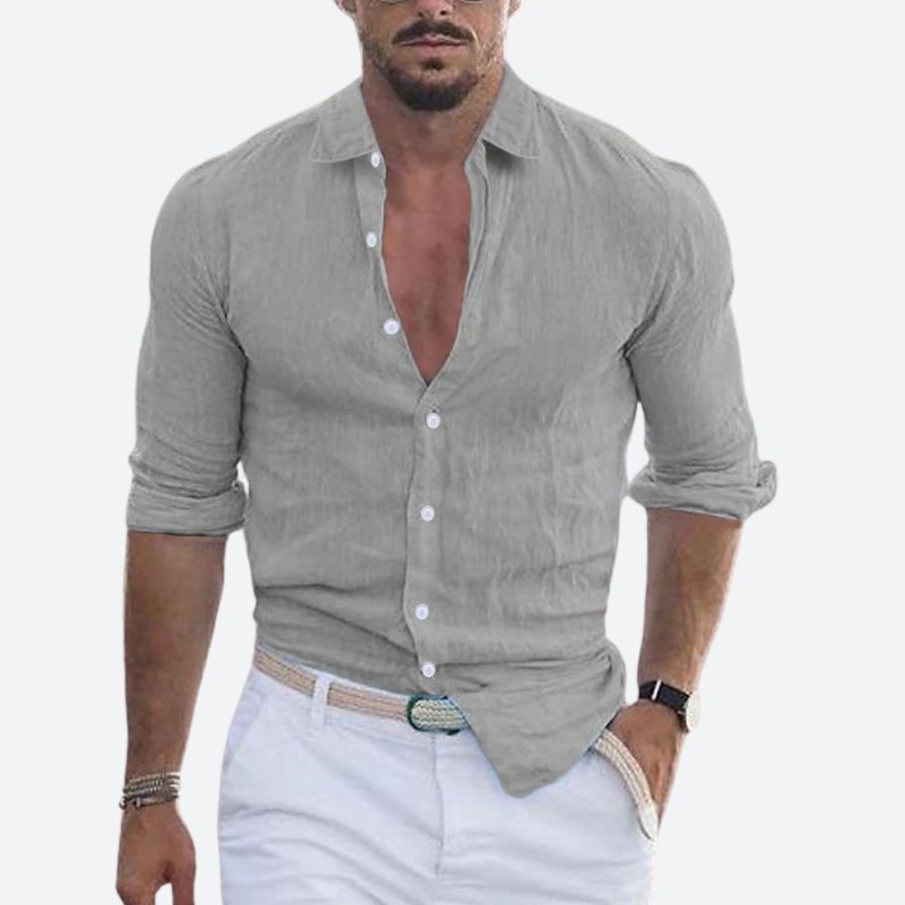 Rogelio | Muška košulja s okruglim ovratnikom i ležernim krojem za ljeto