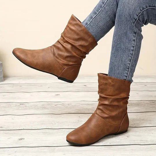 Amara Bottes en Cuir Femme – Bottes en Cuir Véritable avec Semelle Antidérapante & Coupe Élégante