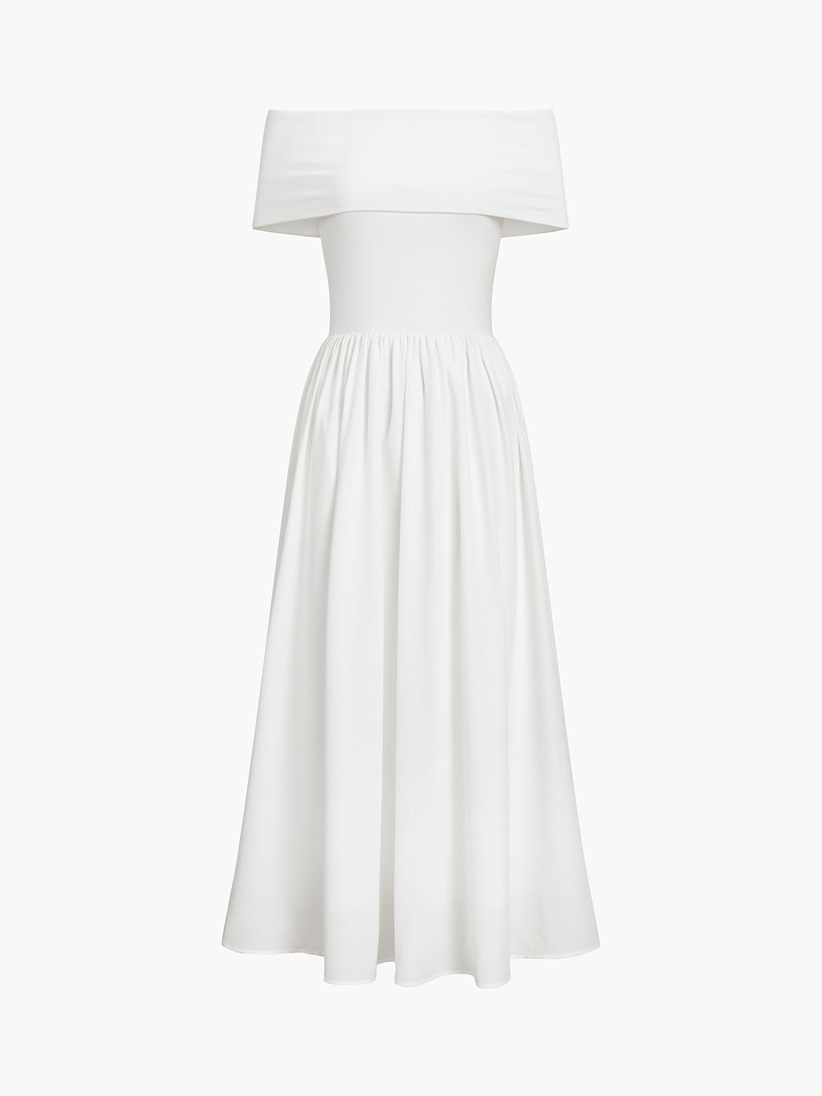 Kisha Maxi Jurk Dames – Elegante Jurk met Blote Schouders en Vloeiende Geplooide Rok