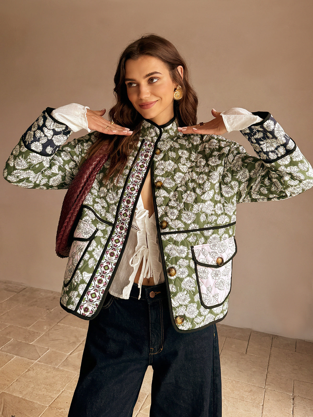 Lennox Virágos Párnázott Mellény – Többszínű, Bohém és Eredeti Egyedi Stílusért