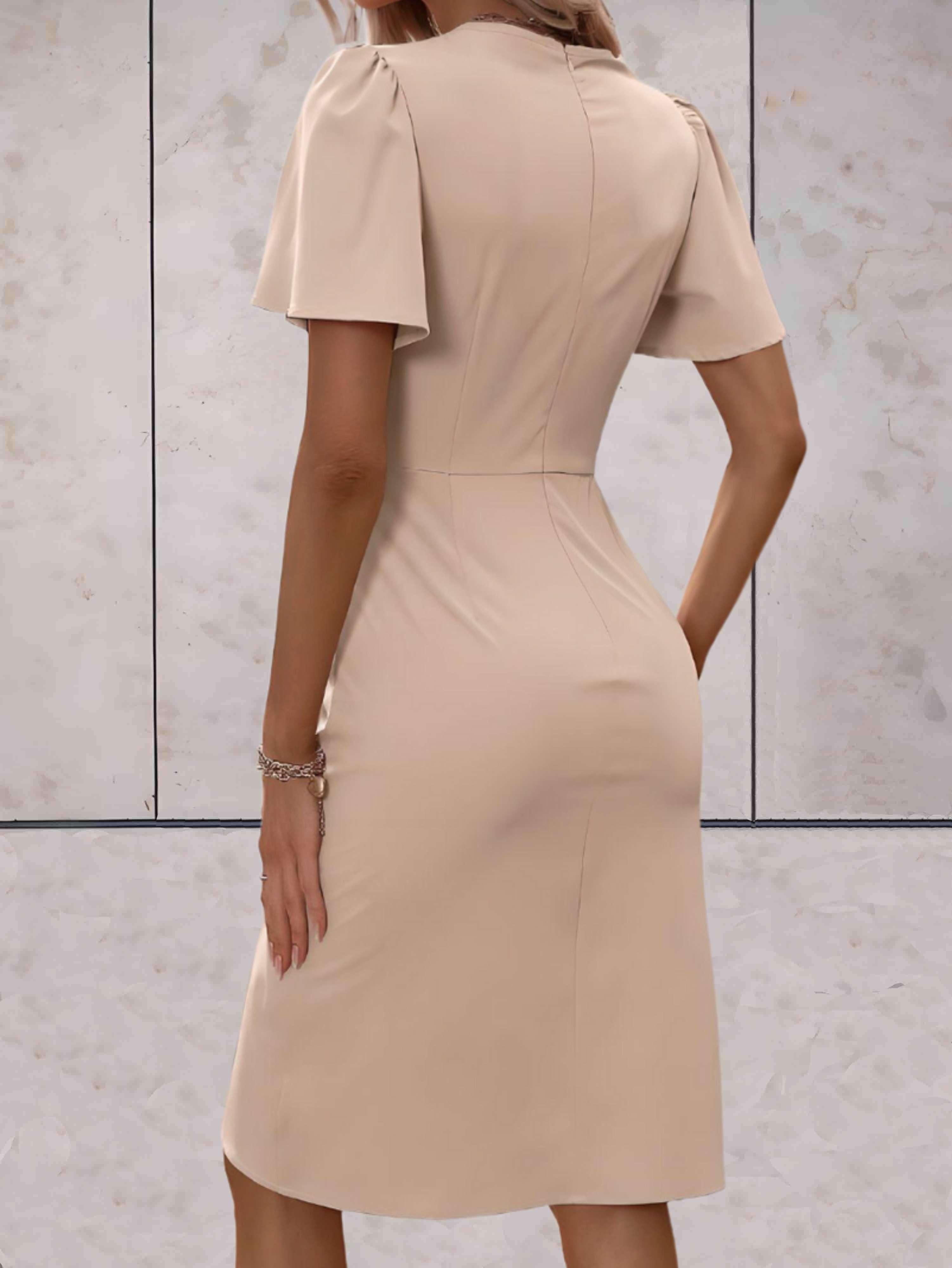 Vestido Envelope Feminino Harper – Vestido Cruzado Elegante com Decote em V e Corte Ajustável para Qualquer Ocasião