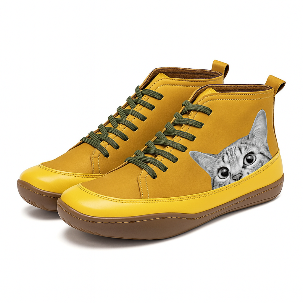 Angela Bottes Femme Motif Chat – Cizme de iarnă confortabile și călduroase cu stil unic