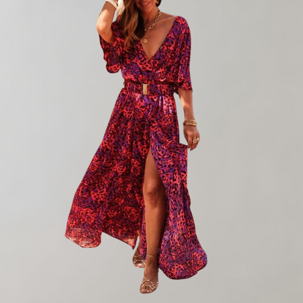Laurette Zomerse Jurk Dames – Cache-Cœur Stijl & Ademend Polyester voor Lente-Zomer