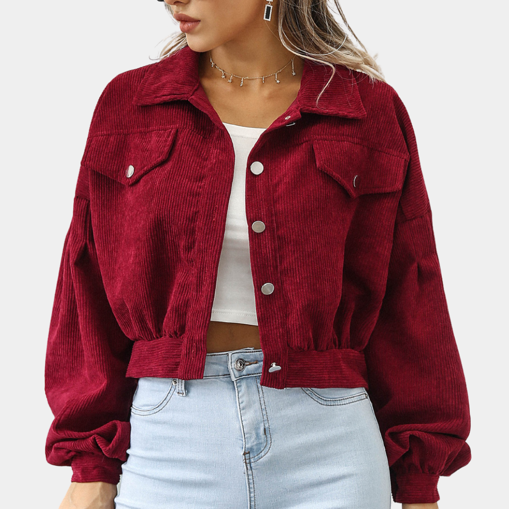 Bethany Women's Jacket – Short in Cotton Velvet, Retro & Casual Look