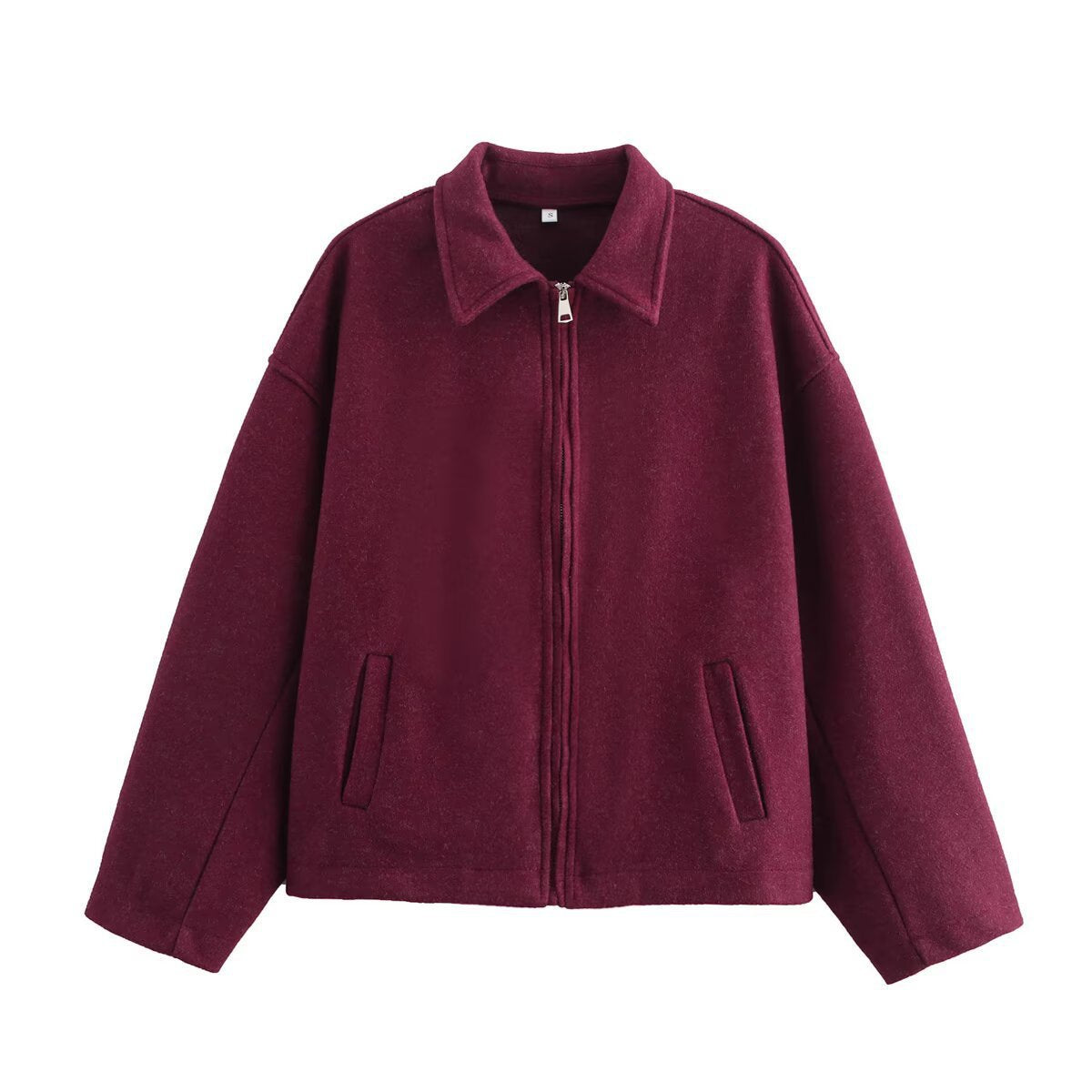 Camille Veste Courte Femme – Jacket Cropped en Laine Mélangée au Style Minimaliste Chic