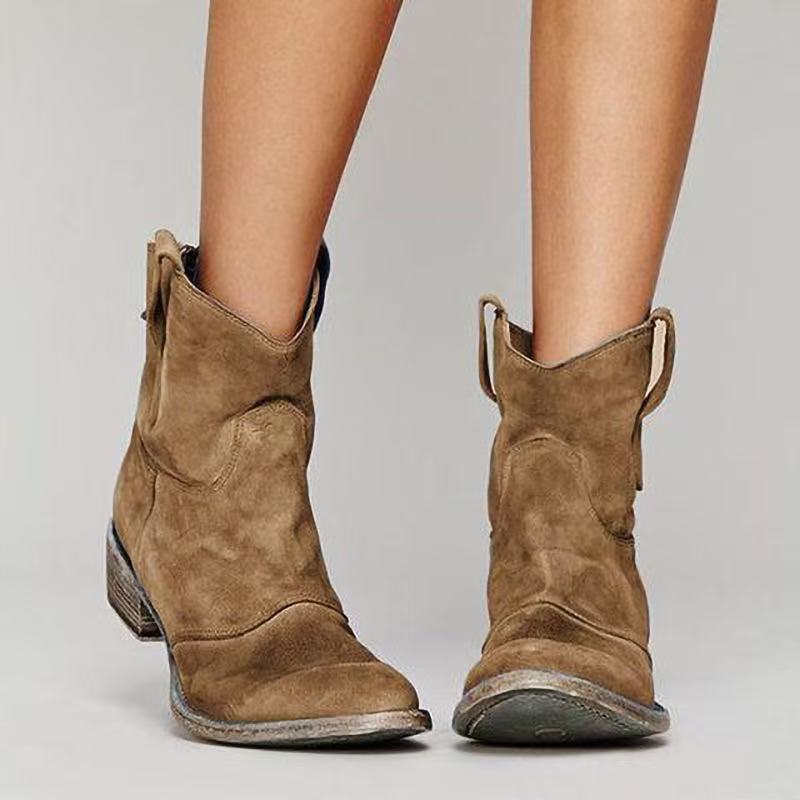 Charlotte Botas Mulher – Botas em Camurça Luxuosa com Salto Anabela Confortável e Elegante