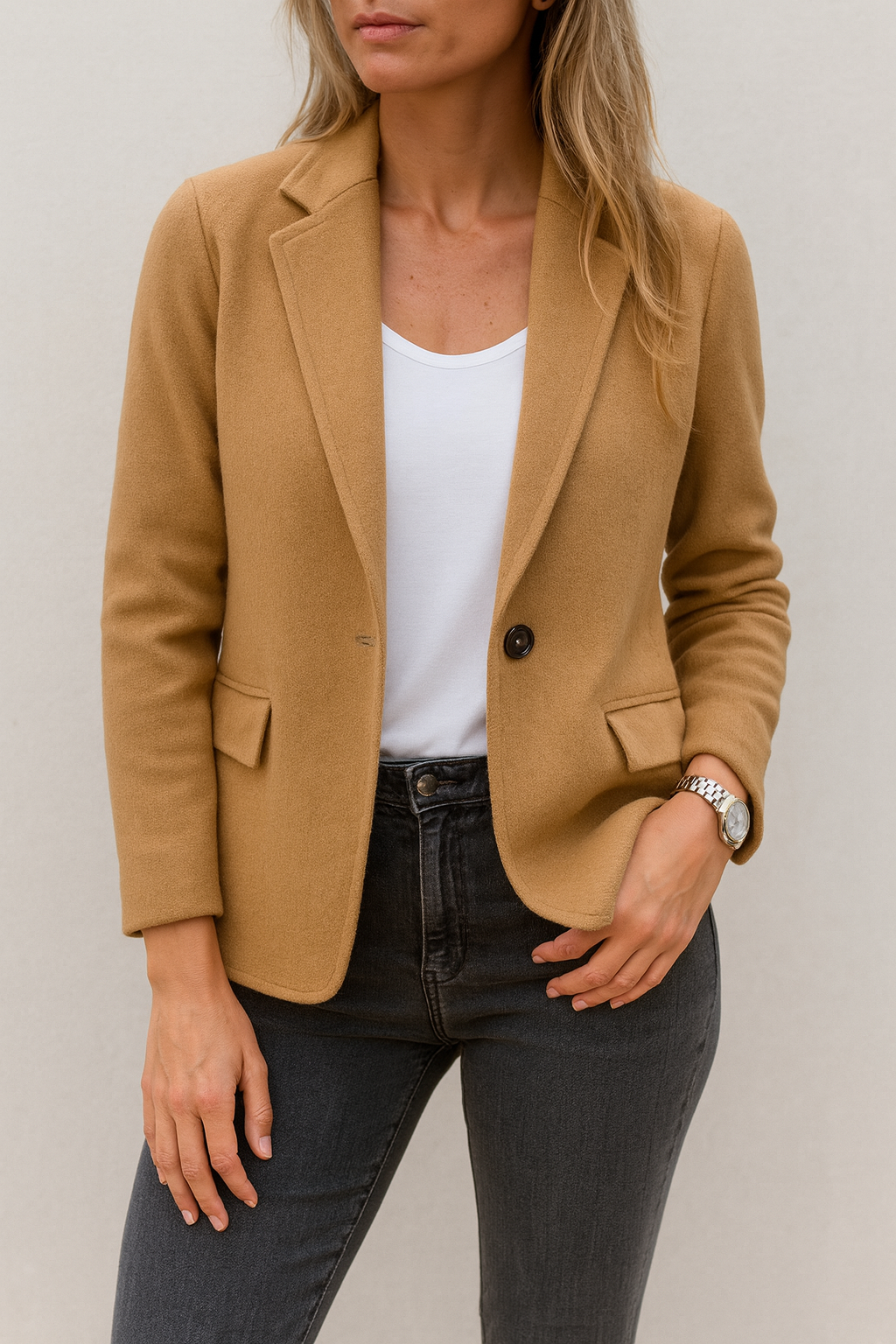 Valentina naisten takki – pitkä lämmin villasekoitetakki tyylikäs moderni leikkaus