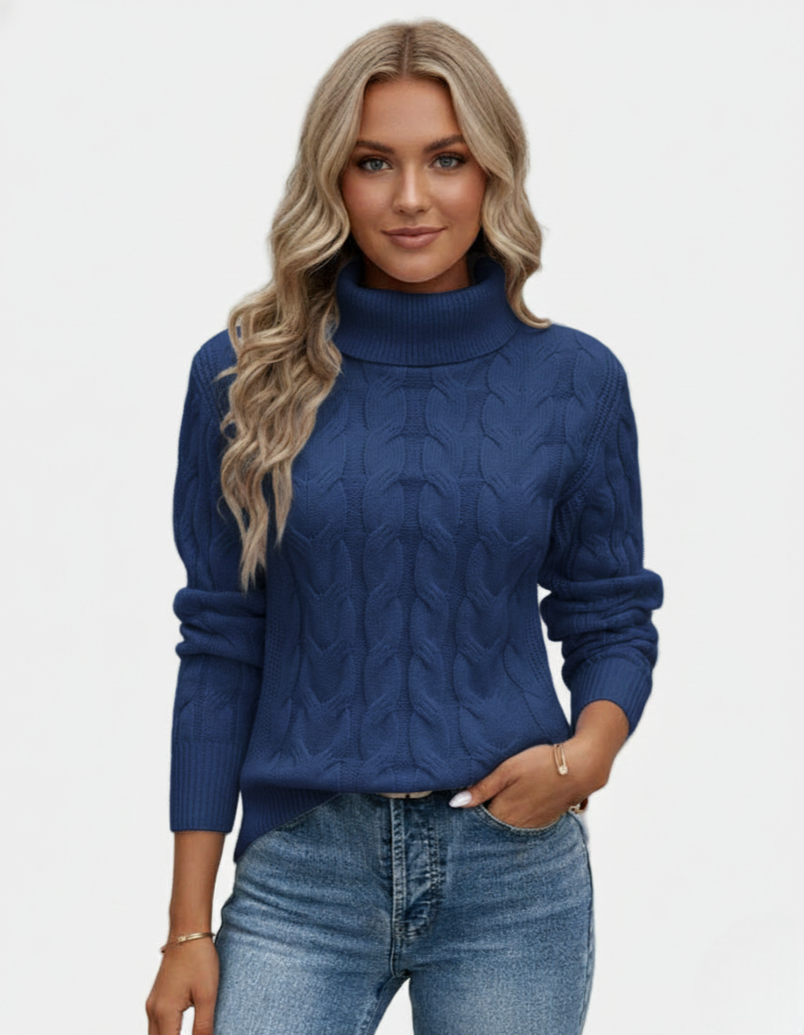 Chelsey Women's Cable Knit Sweater – Warm Elegant Knit with Classic Pattern