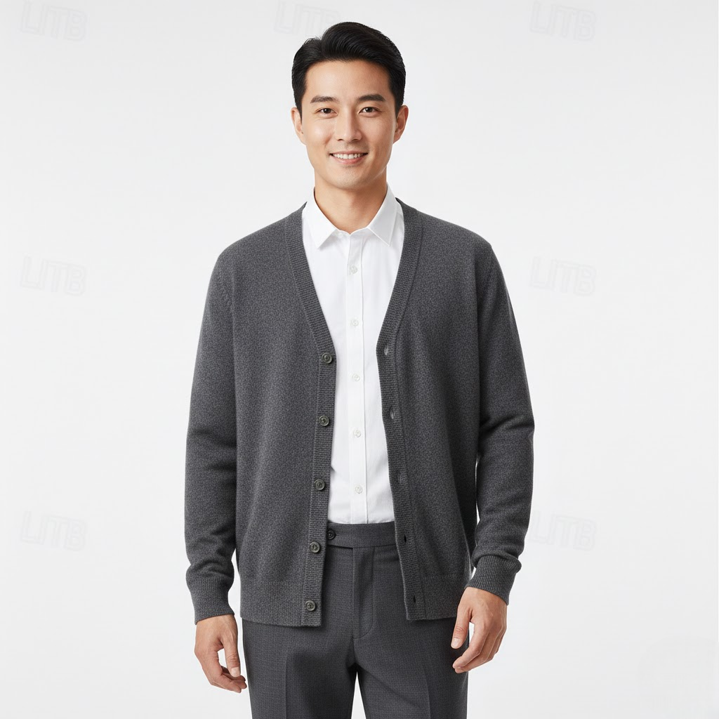 Cliff Cardigan Homme Col V – Boutonné, Coupe Regular & Style Classique Élégant
