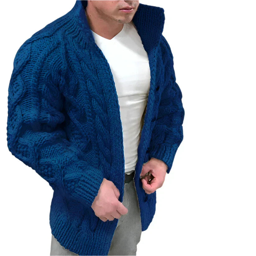 Kamizelka męska Trevor – kardigan z dzianiny kablowej o luźnym kroju i ponadczasowym stylu