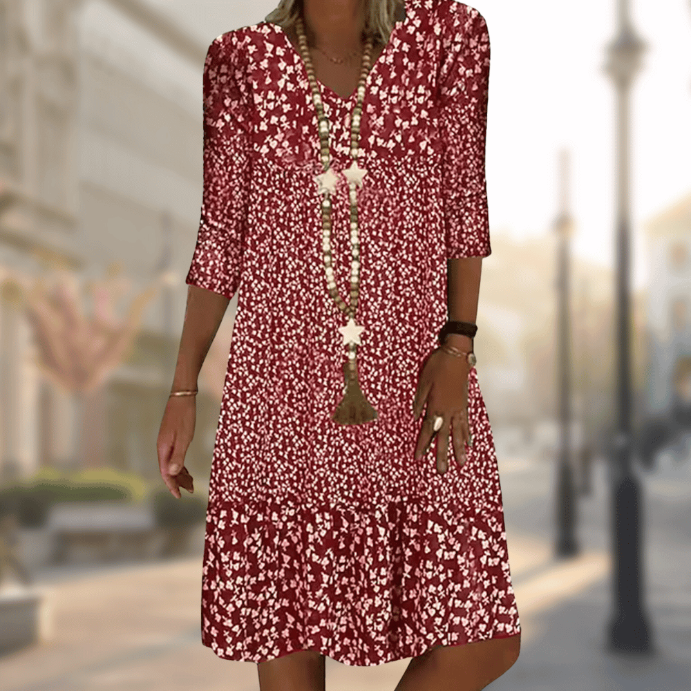Robe Femme Solara – Élégante Robe Midi au Design Intemporel avec Coupe Confortable