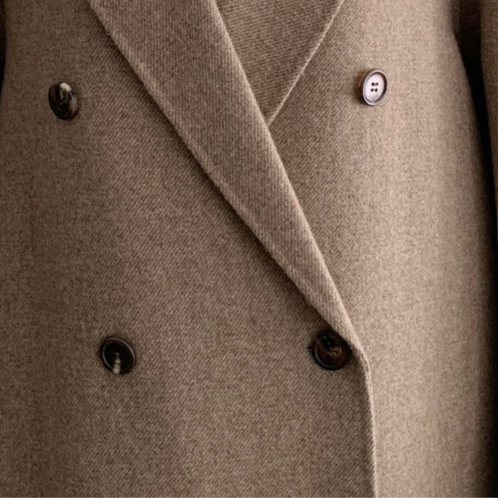 Cappotto invernale lungo da donna Amelia - Elegante doppiopetto con fodera calda