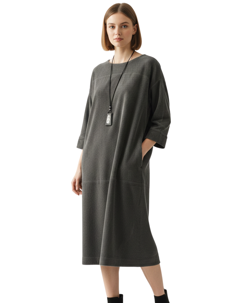 Amber Tuniek Dames in Geribd Fluweel – Losse Pasvorm & Vintage Stijl Herfst/Winter