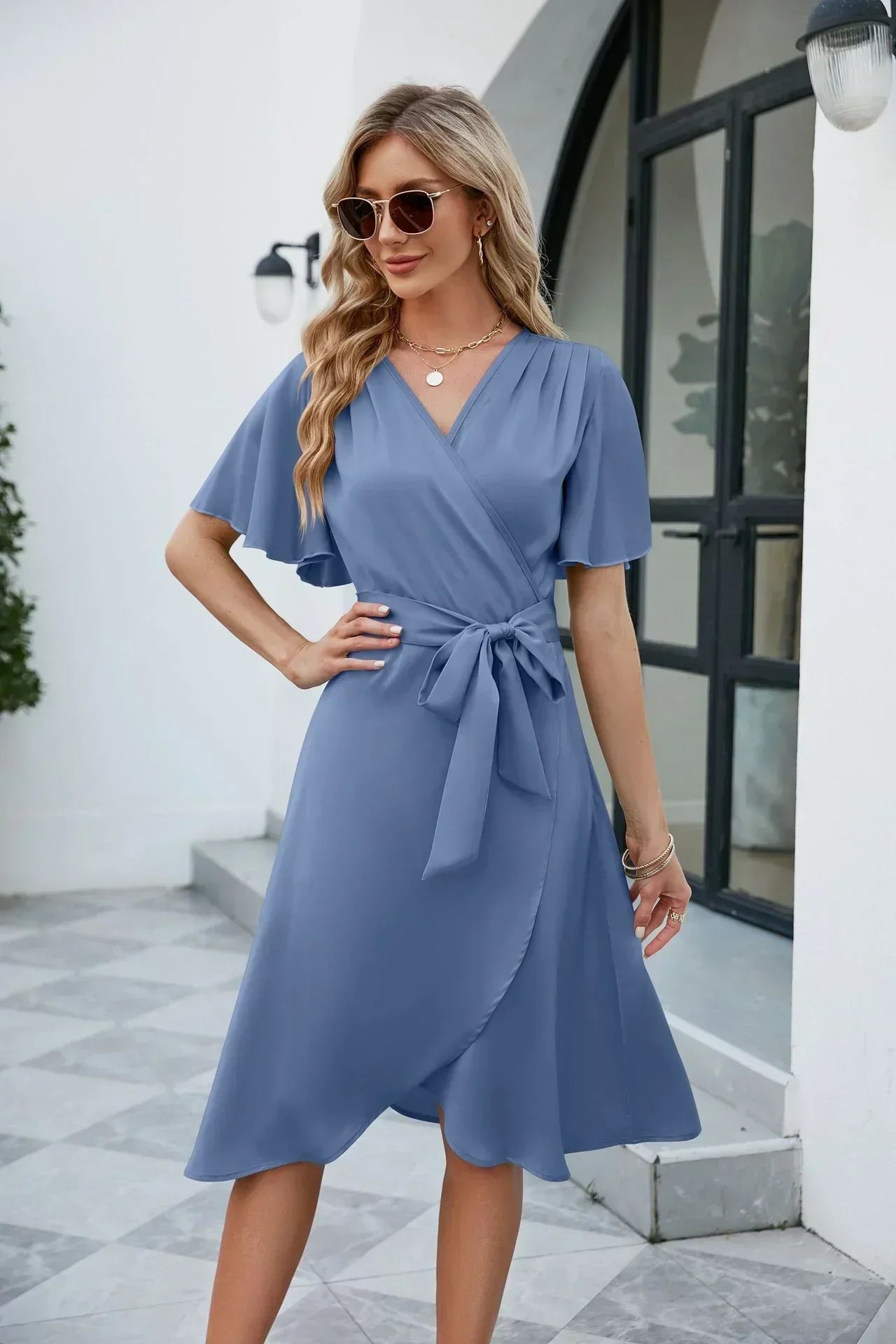 Madelyn Robe Portefeuille Femme – Élégante, Ajustée & Parfaite pour un Style Féminin Chic